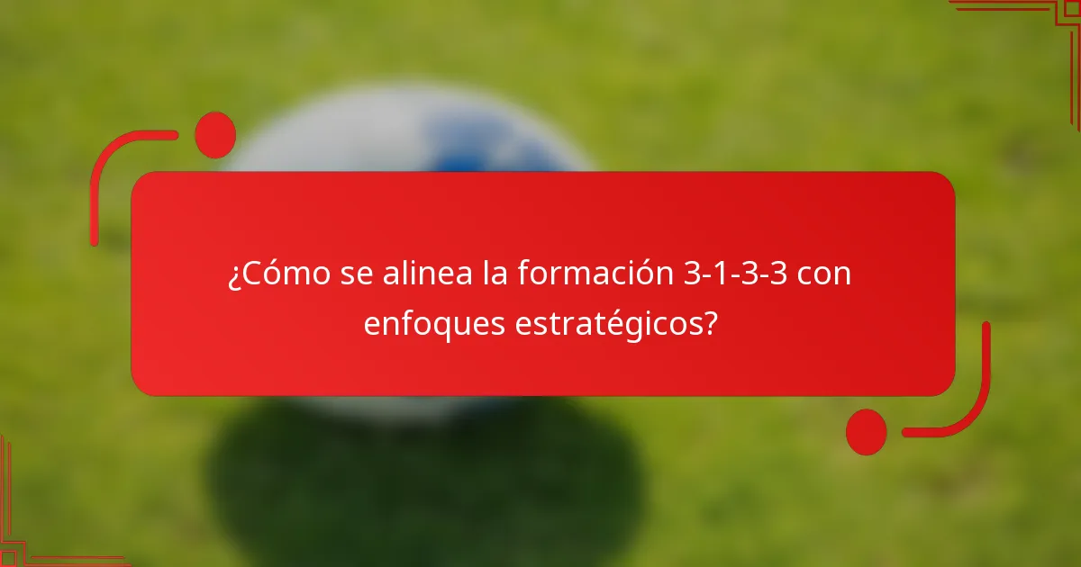 ¿Cómo se alinea la formación 3-1-3-3 con enfoques estratégicos?