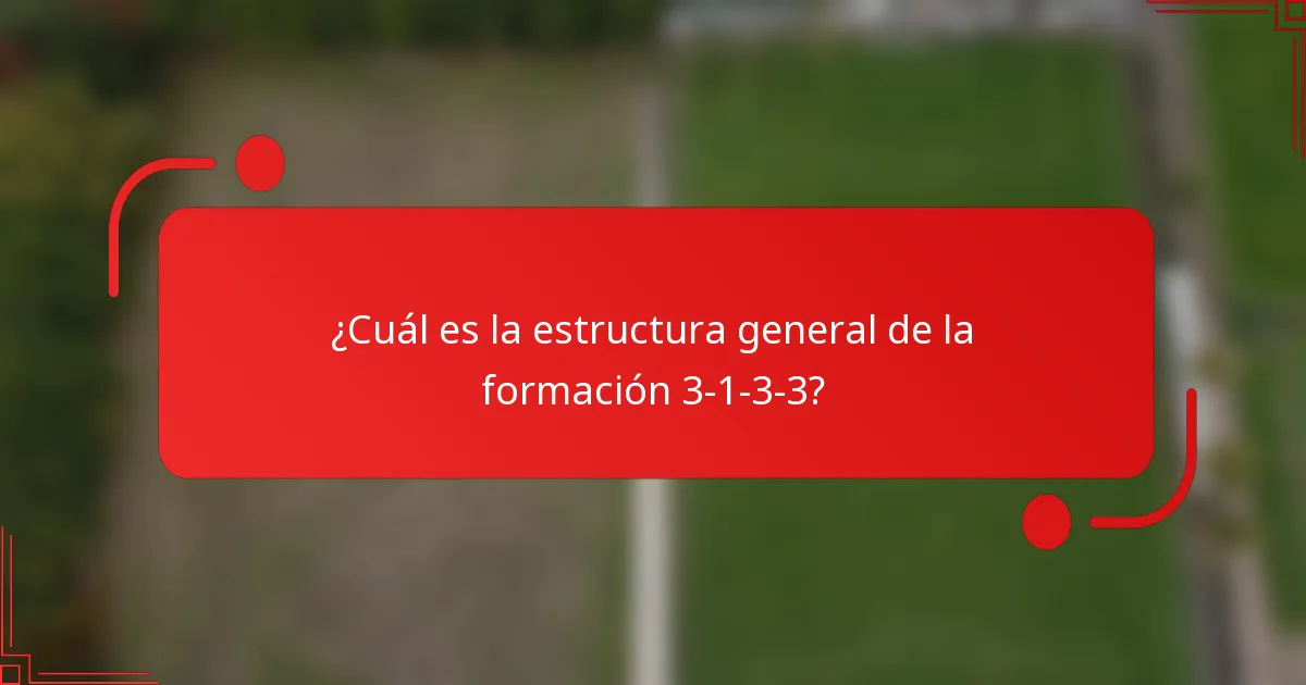 ¿Cuál es la estructura general de la formación 3-1-3-3?