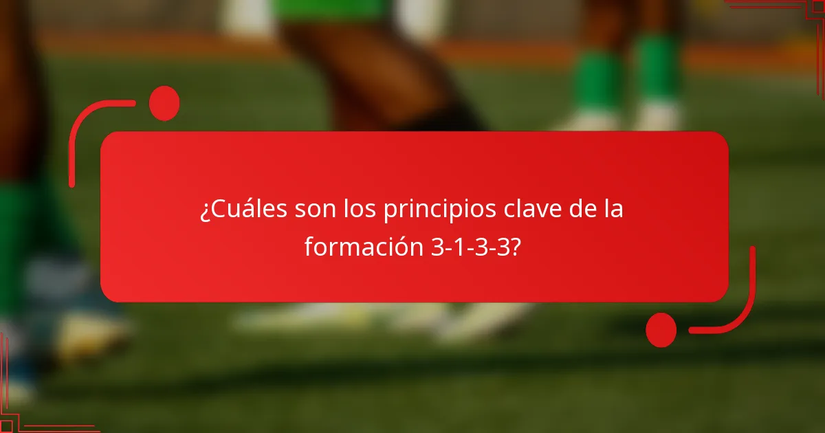 ¿Cuáles son los principios clave de la formación 3-1-3-3?