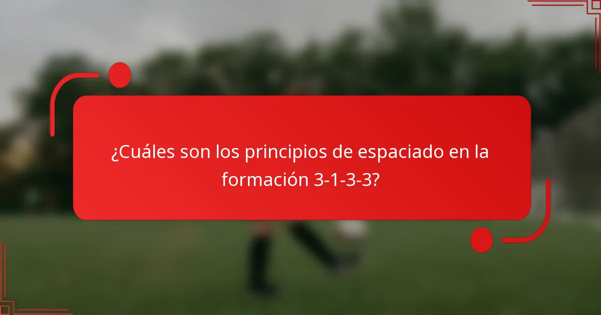 ¿Cuáles son los principios de espaciado en la formación 3-1-3-3?