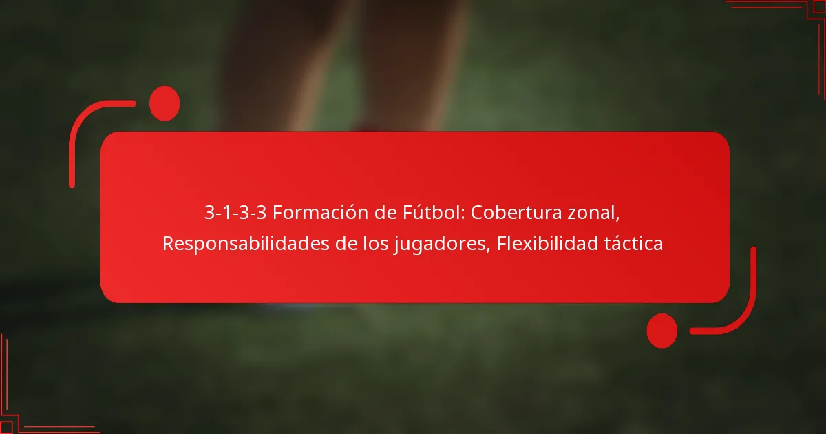 3-1-3-3 Formación de Fútbol: Cobertura zonal, Responsabilidades de los jugadores, Flexibilidad táctica