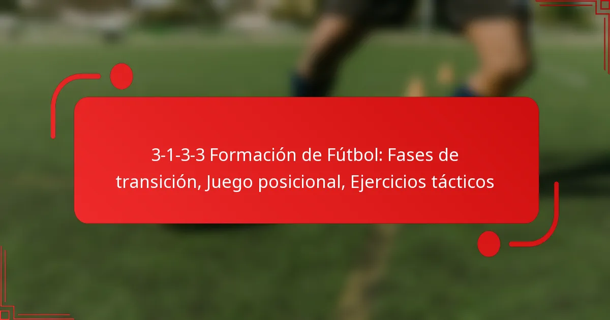 3-1-3-3 Formación de Fútbol: Fases de transición, Juego posicional, Ejercicios tácticos