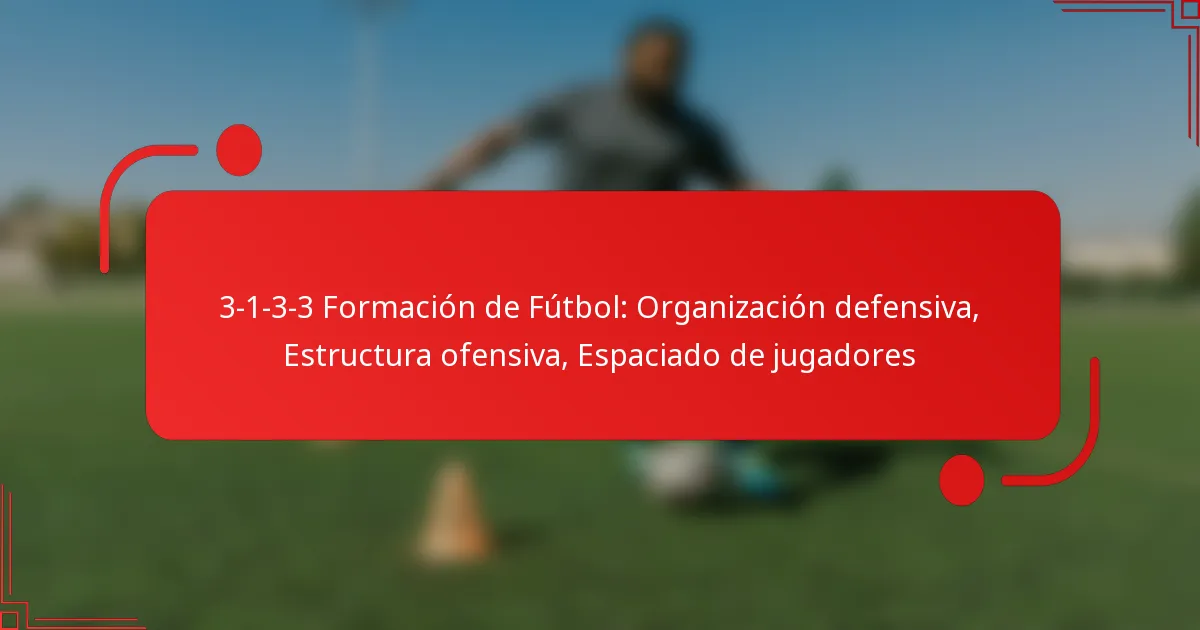 3-1-3-3 Formación de Fútbol: Organización defensiva, Estructura ofensiva, Espaciado de jugadores