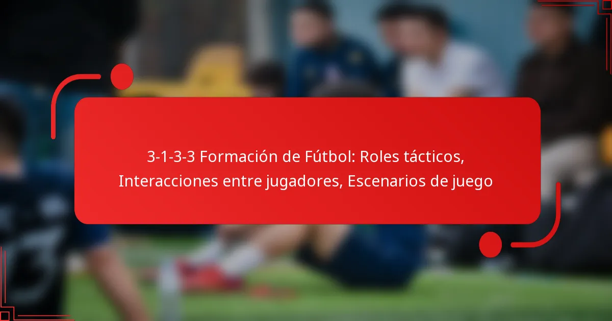 3-1-3-3 Formación de Fútbol: Roles tácticos, Interacciones entre jugadores, Escenarios de juego